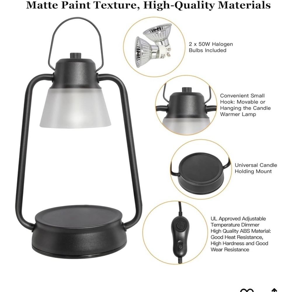 Modern Black Candle Warmer Lamp - Picture 7 of 7